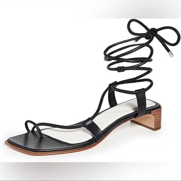 NWT rag & bone Cindy Tie Open Toe Wrap Sandals in Black Size 9/39 - Picture 11 of 16